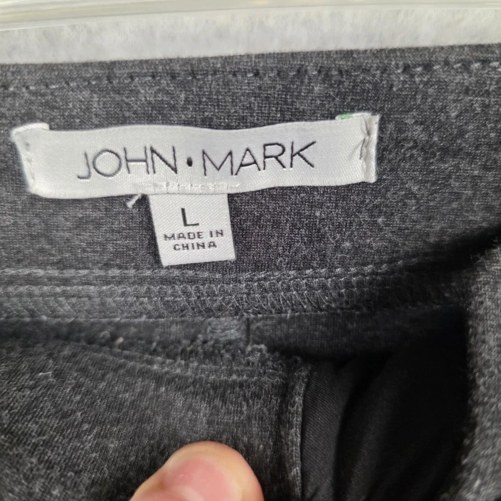 John Mark Pants Womens Large Gray Knit Ankle Slim Fit Stretch Pockets Casual - Picture 3 of 11